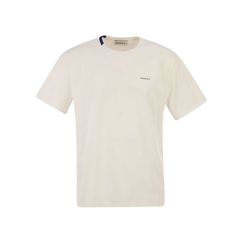Premiata Men Cotton T-Shirt With Technical Detail And Logo